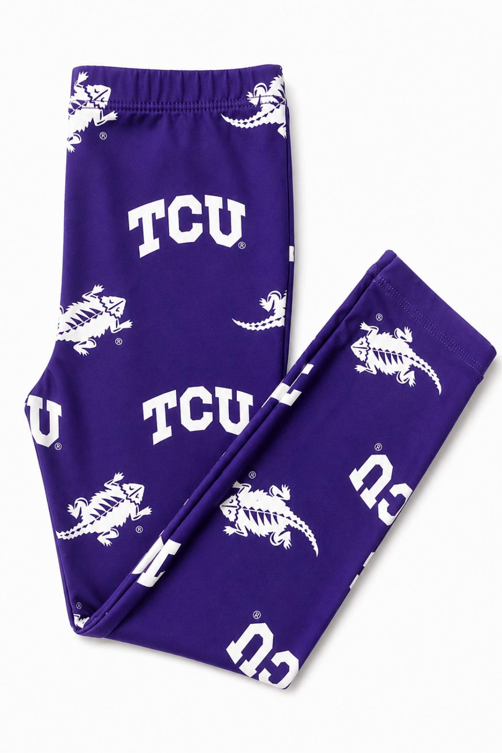 TCU Purple Frog Leggings-Mila & Rose ®