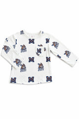 Montana State University White Bobcat L/S Ruffle Pocket Tee-Mila & Rose ®