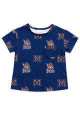 Montana State University Blue Bobcat Ruffle Pocket Tee-Mila & Rose ®