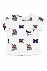 Montana State University White Bobcat Ruffle Pocket Tee-Mila & Rose ®