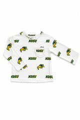North Dakota State University White Bison L/S Ruffle Pocket Tee-Mila & Rose ®