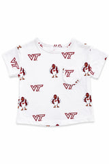 Virginia Tech White Hokie Ruffle Pocket Tee-Mila & Rose ®