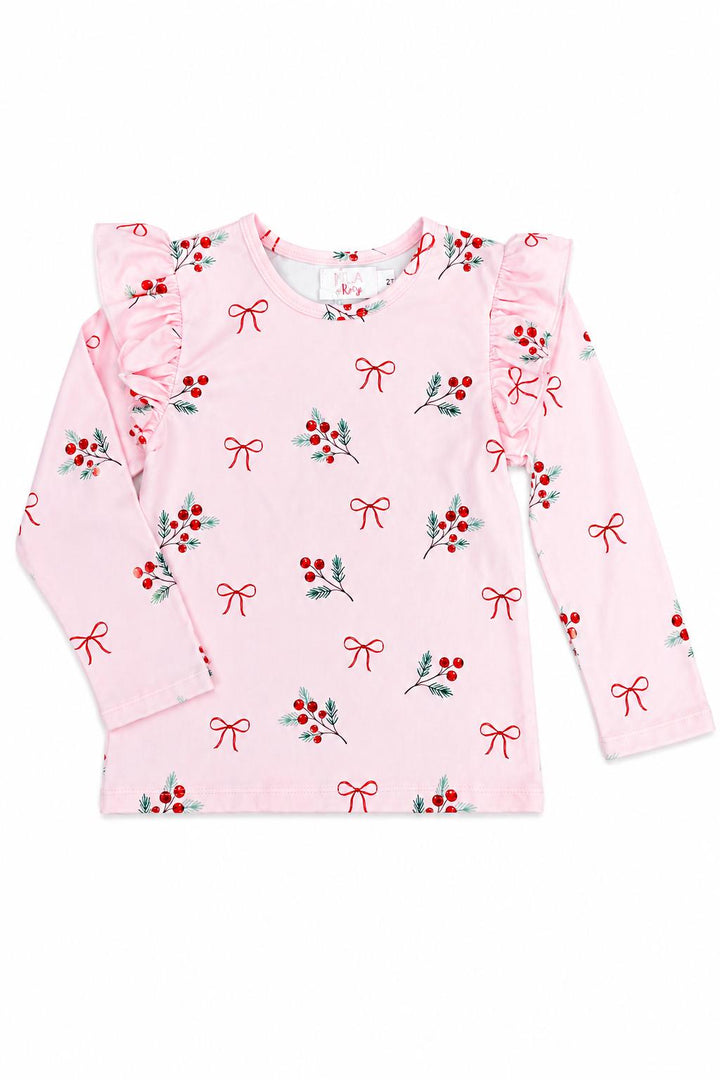 Winter Berries L/S Ruffle Tee-Mila & Rose ®