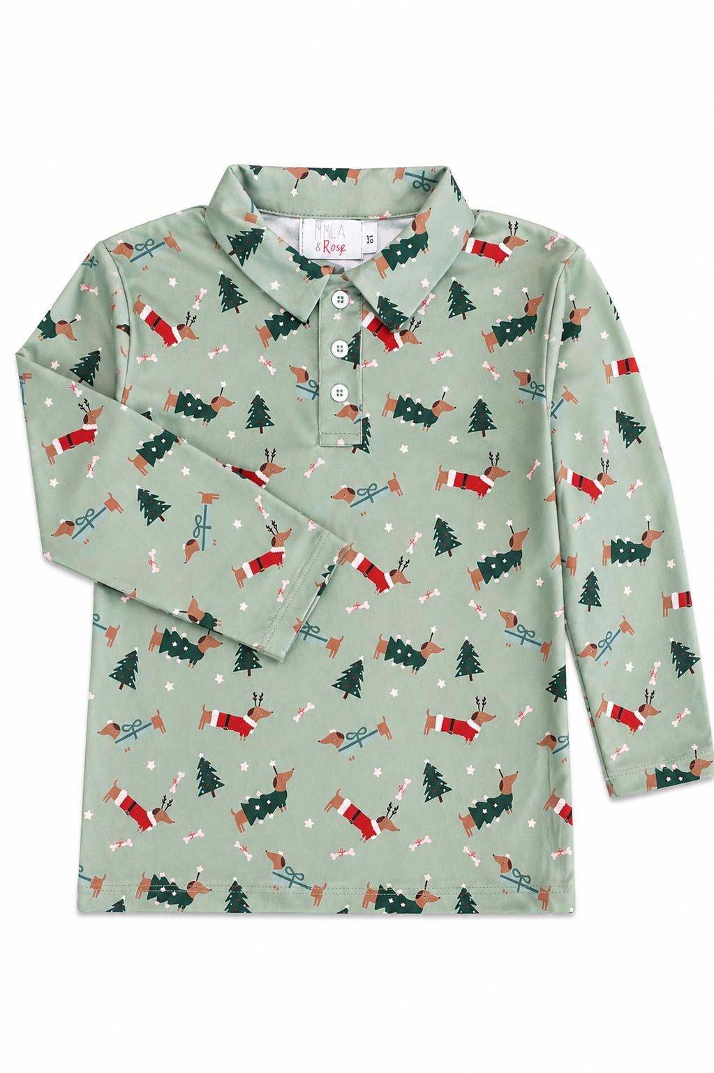 Dachshund Through the Snow L/S Polo-Mila & Rose ®