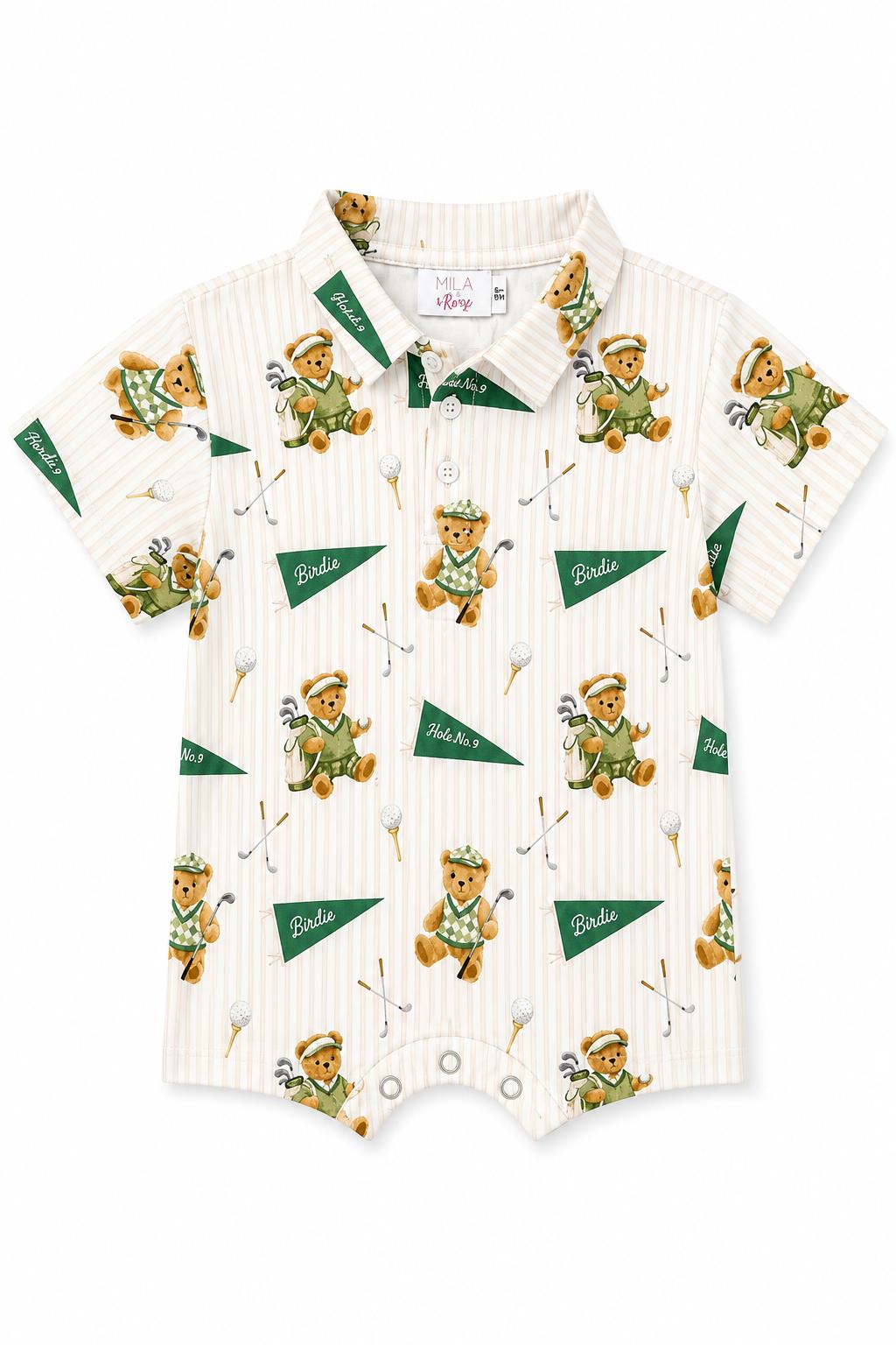 Golfing Bears Polo Shorty One-Piece-Mila & Rose ®