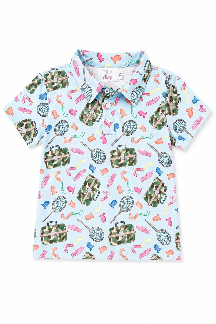 Boys Fishing Snacks S/S Polo-Mila & Rose ®