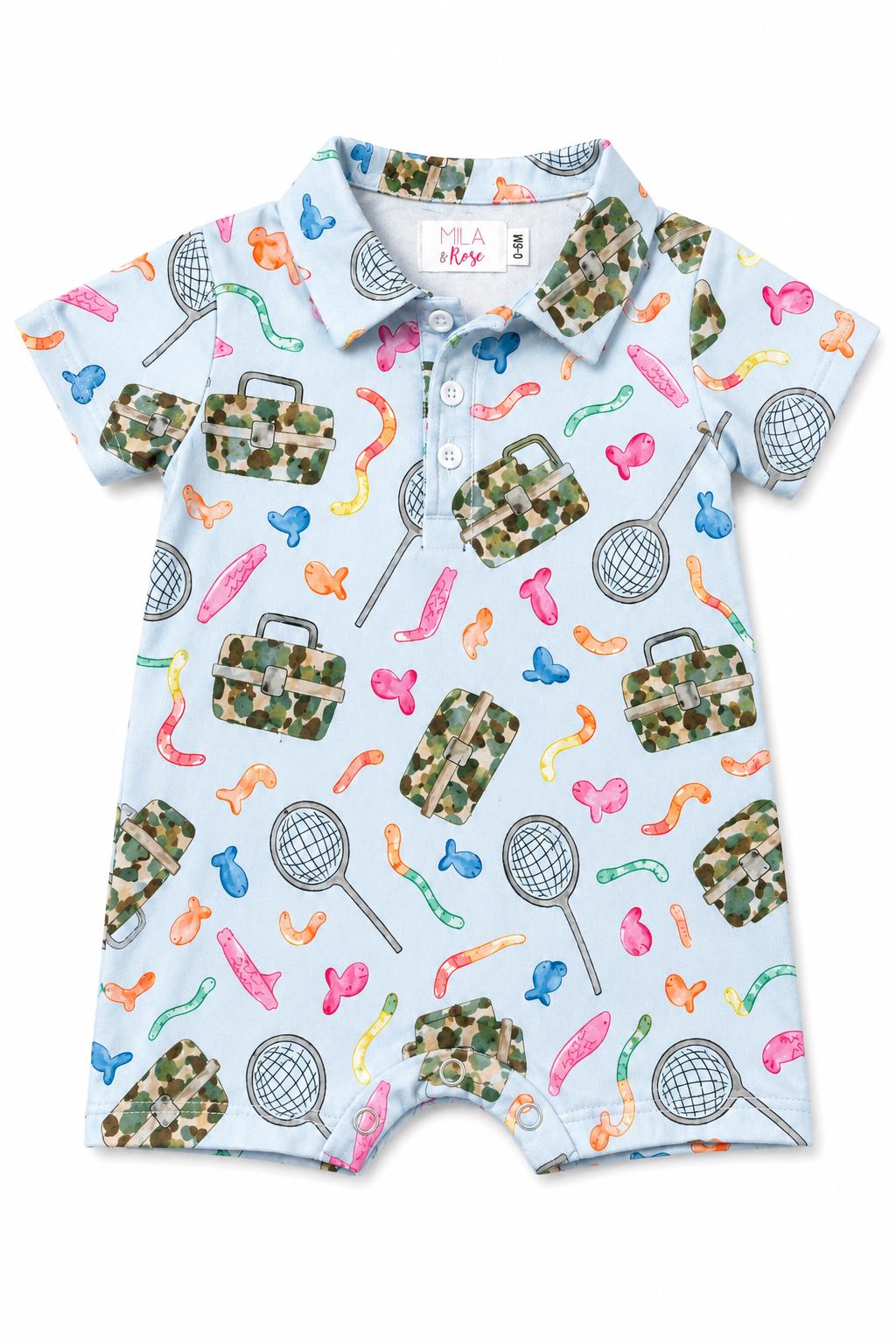 Fishing Snacks Polo Shorty One-Piece-Mila & Rose ®