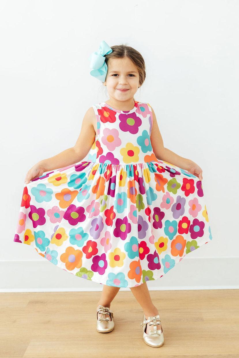 Cheerful Blooms Tank Twirl Dress-Mila & Rose ®
