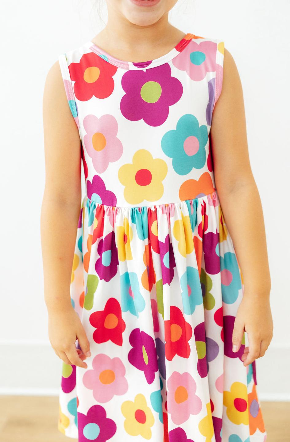 Cheerful Blooms Tank Twirl Dress-Mila & Rose ®