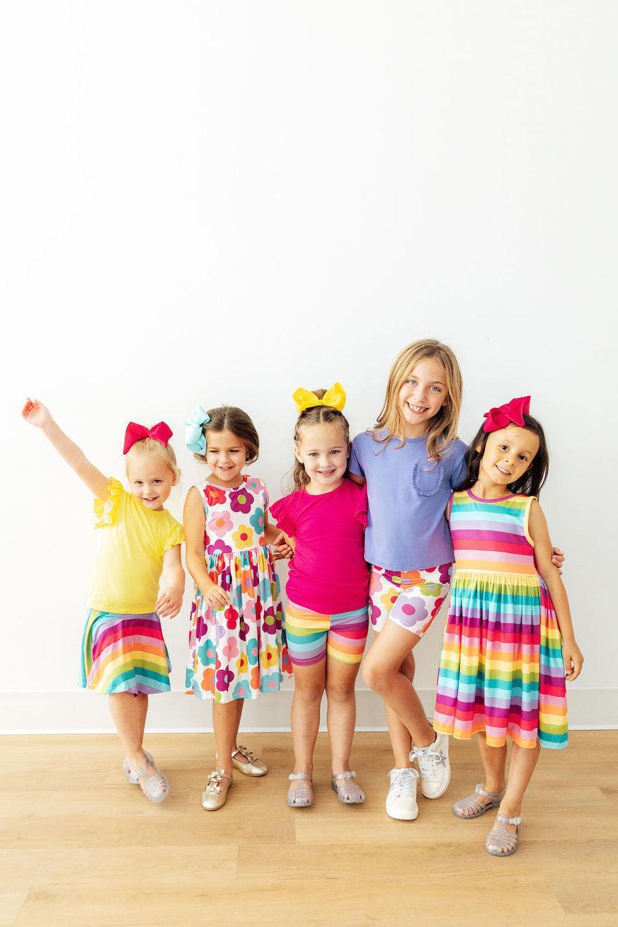 Cheerful Stripes Twirl Shorts-Mila & Rose ®