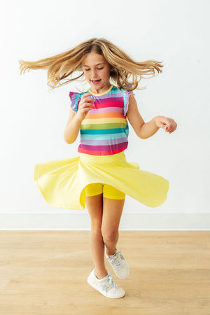Cheerful Stripes S/S Ruffle Tee-Mila & Rose ®