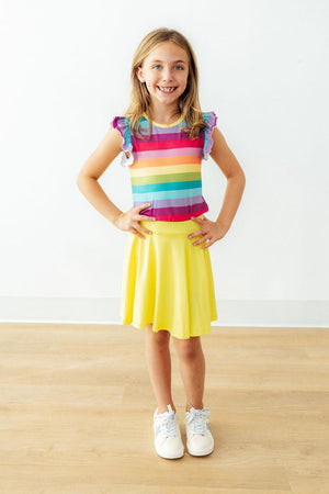 Cheerful Stripes S/S Ruffle Tee-Mila & Rose ®