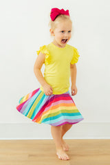 Yellow S/S Ruffle Tee-Mila & Rose ®