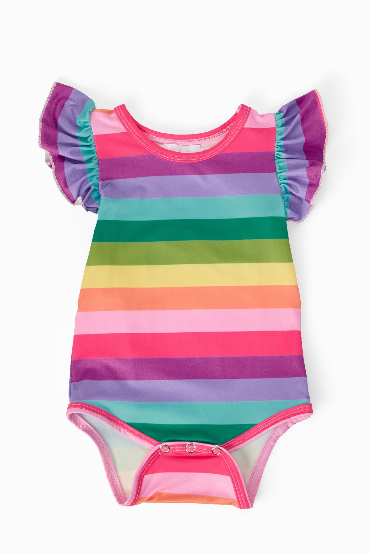 Cheerful Stripes S/S Flutter Bodysuit-Mila & Rose ®