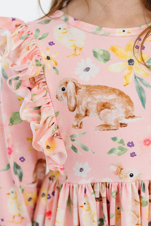 Chicks & Bunnies Ruffle Twirl Dress-Mila & Rose ®
