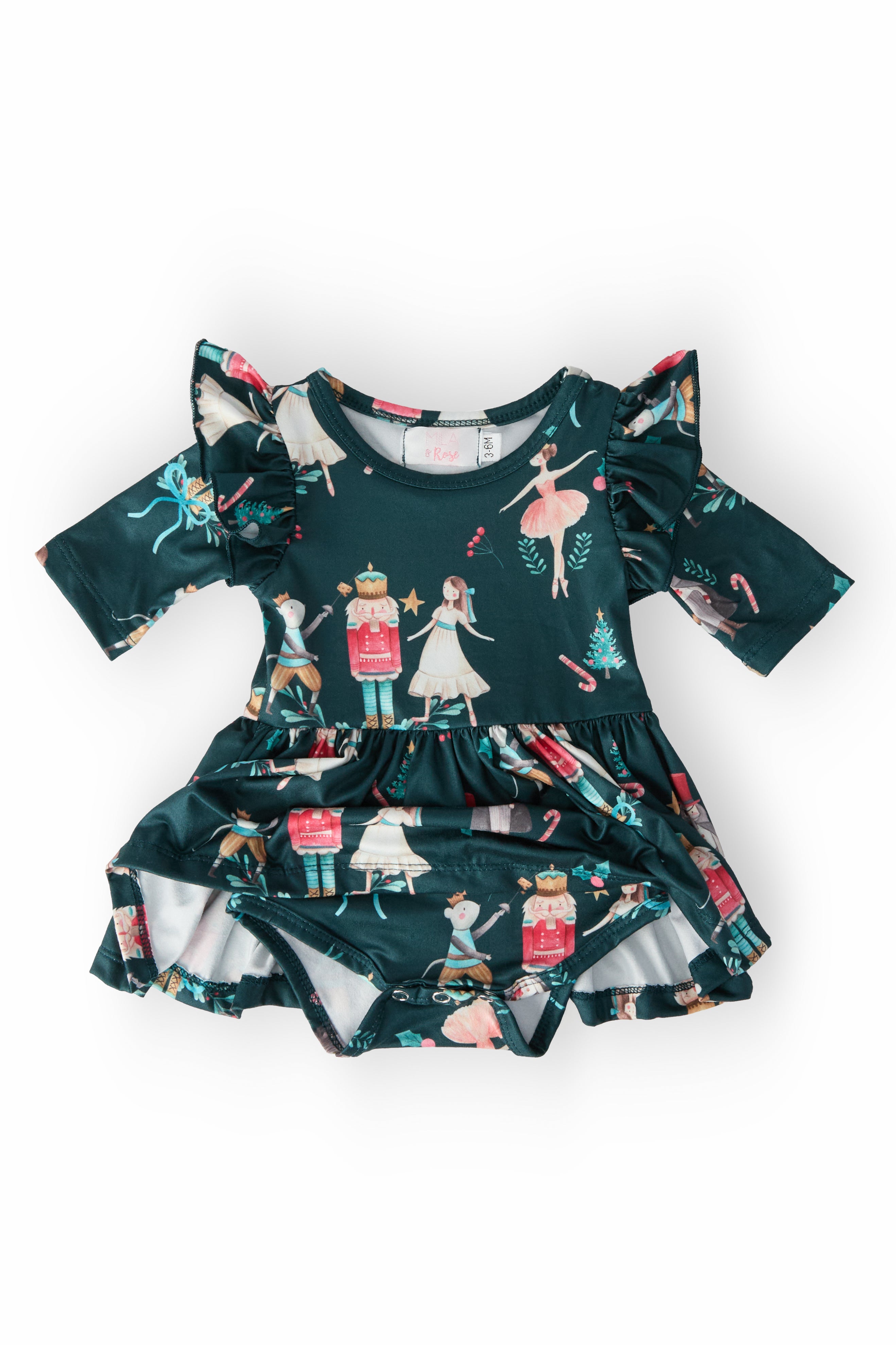 Christmas Ballet Twirl Flutter Bodysuit-Mila & Rose ®