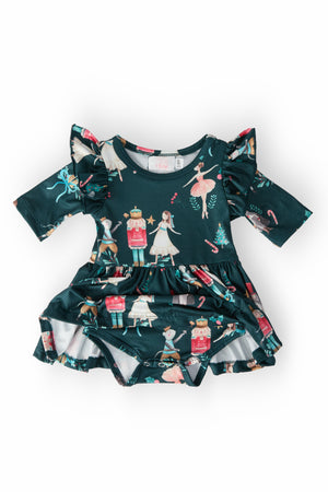 Christmas Ballet Twirl Flutter Bodysuit-Mila & Rose ®