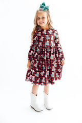 Christmas Bears L/S Pocket Twirl Dress-Mila & Rose ®