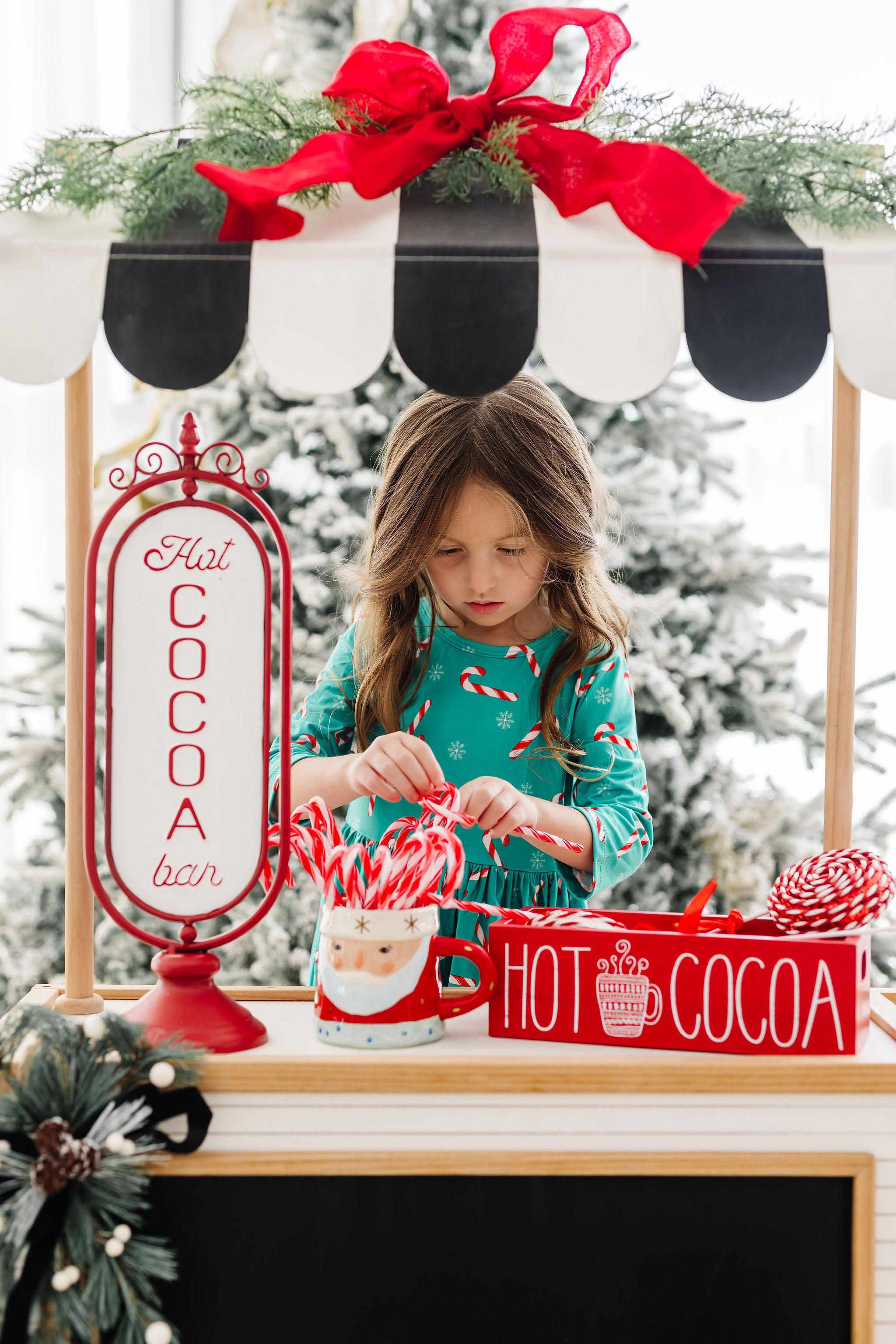 Christmas Candy 3/4 Sleeve Pocket Twirl Dress-Mila & Rose ®