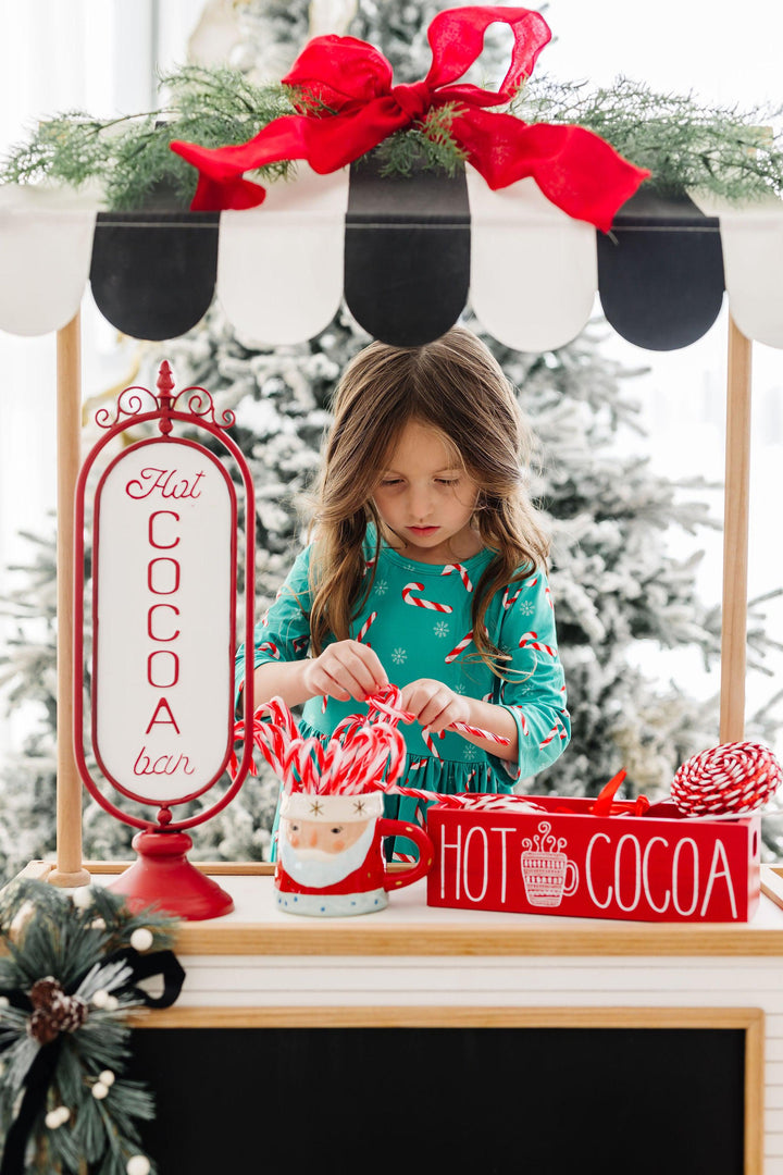 Christmas Candy 3/4 Sleeve Pocket Twirl Dress-Mila & Rose ®