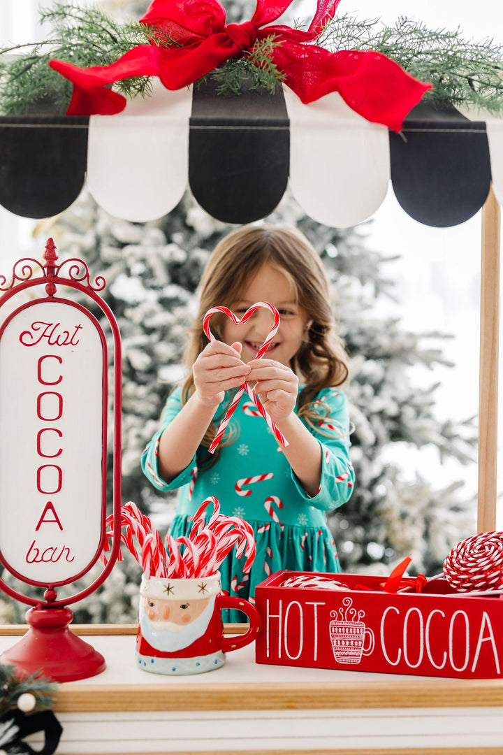 Christmas Candy 3/4 Sleeve Pocket Twirl Dress-Mila & Rose ®