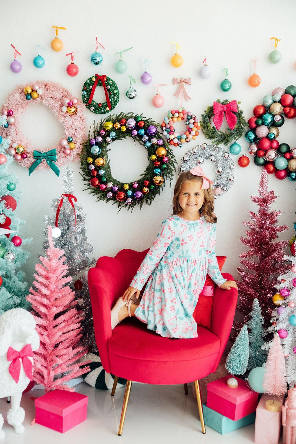 Christmas Cheer L/S Pocket Twirl Dress-Mila & Rose ®