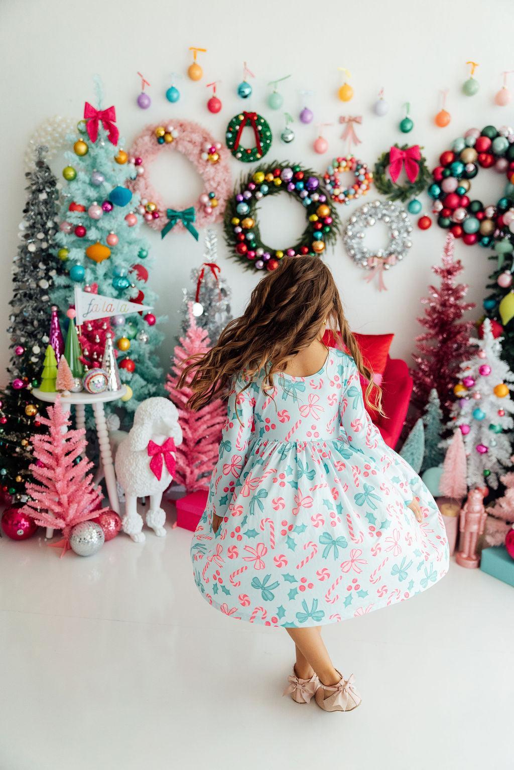Girls' Christmas Cheer Pocket Twirl Dress Size: 5/6 by Mila & Rose Girls' Christmas Cheer Pocket Twirl Dress Size: 5/6 by Mila & Rose