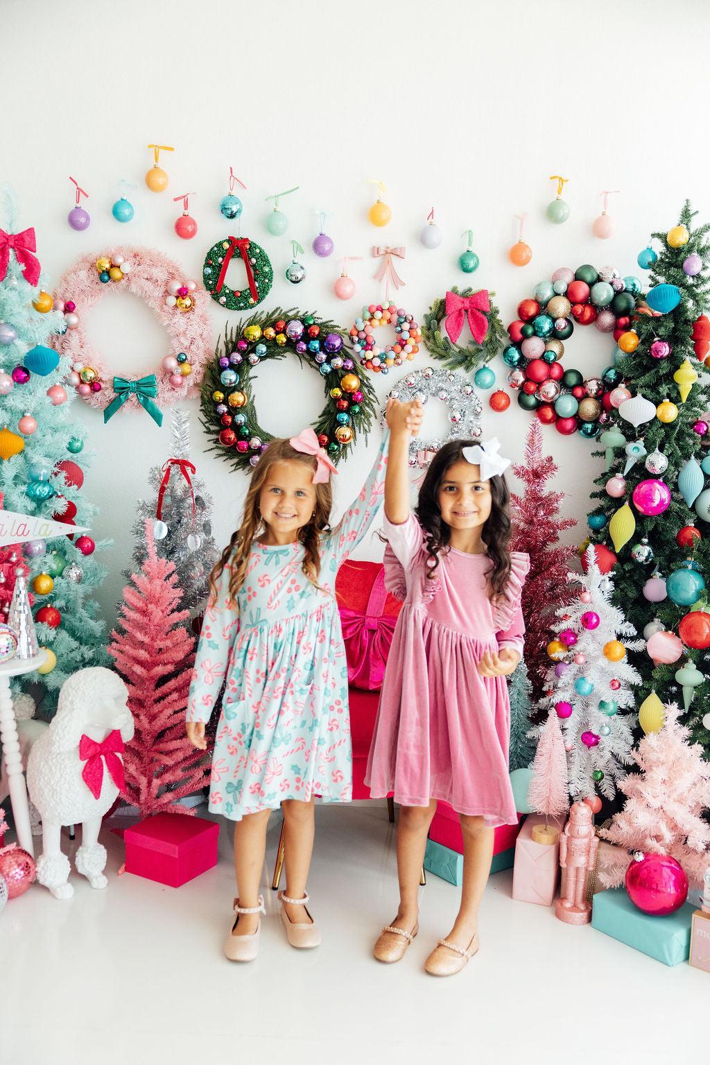 Christmas Cheer L/S Pocket Twirl Dress-Mila & Rose ®