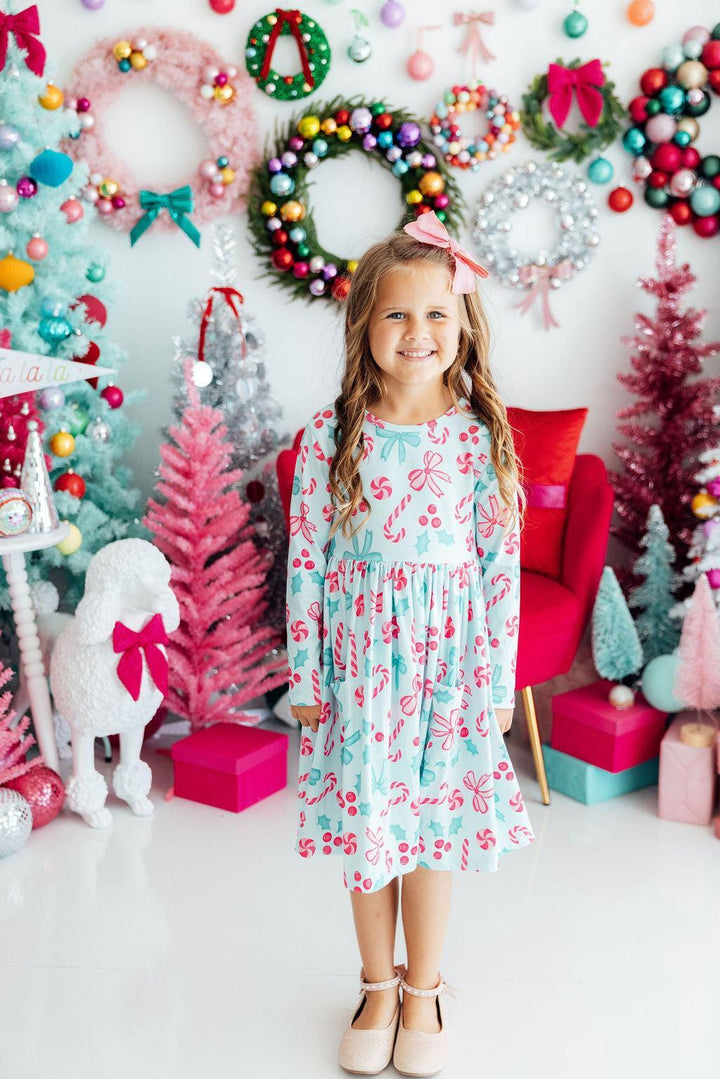 Christmas Cheer L/S Pocket Twirl Dress-Mila & Rose ®