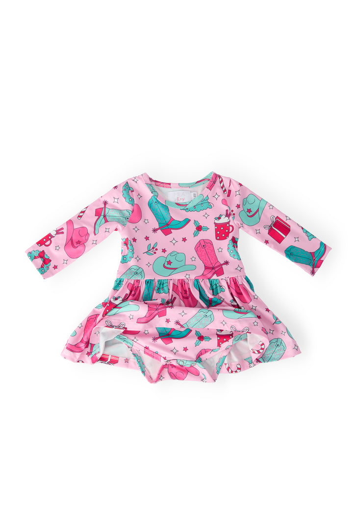 Christmas Cowgirl L/S Twirl Bodysuit-Mila & Rose ®