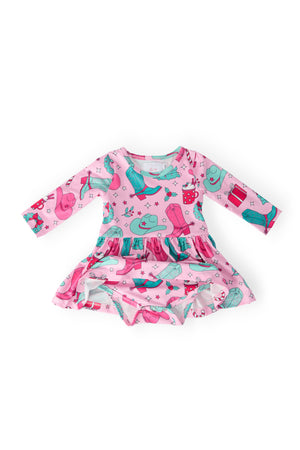 Christmas Cowgirl L/S Twirl Bodysuit-Mila & Rose ®