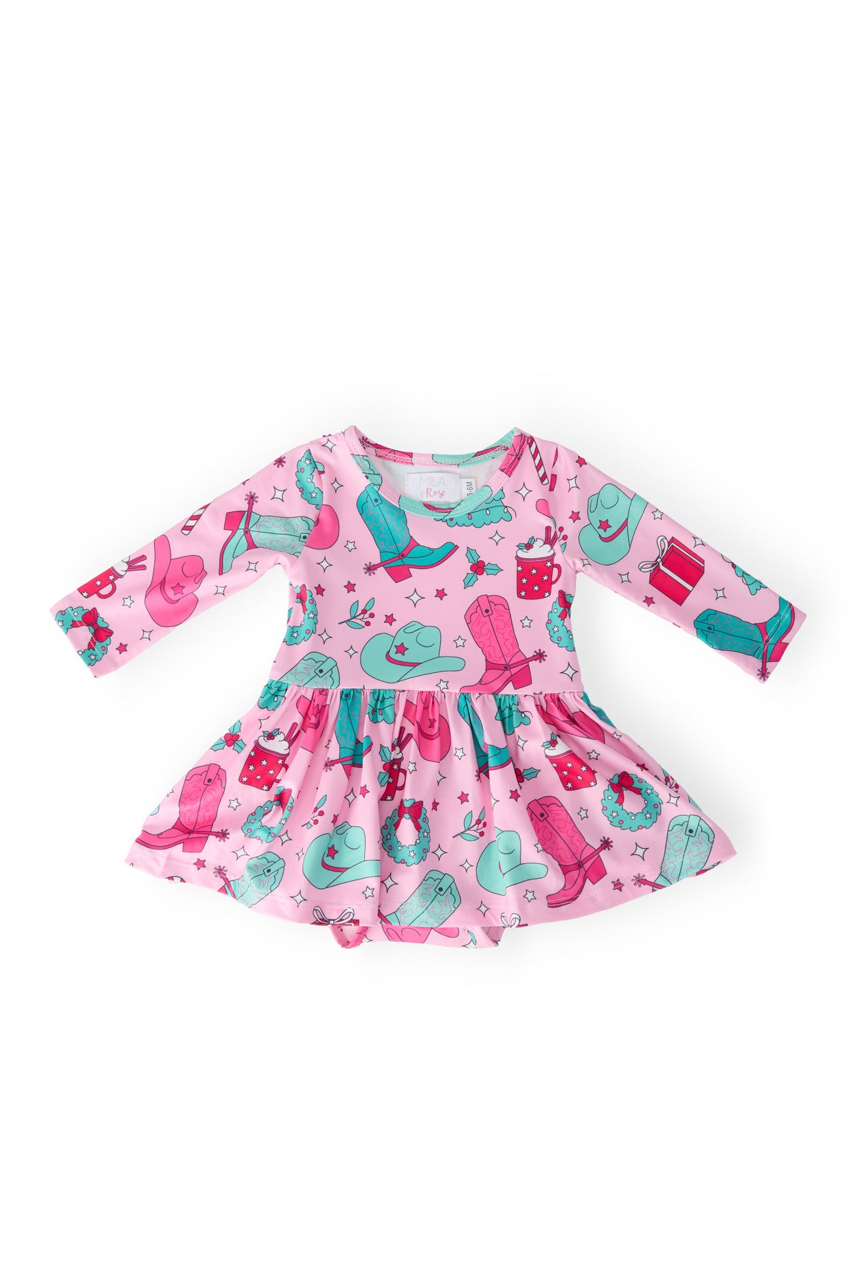 Christmas Cowgirl L/S Twirl Bodysuit-Mila & Rose ®