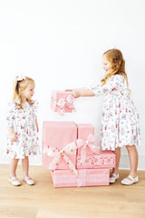 Clara's Christmas 3/4 Sleeve Ruffle Twirl Dress-Mila & Rose ®