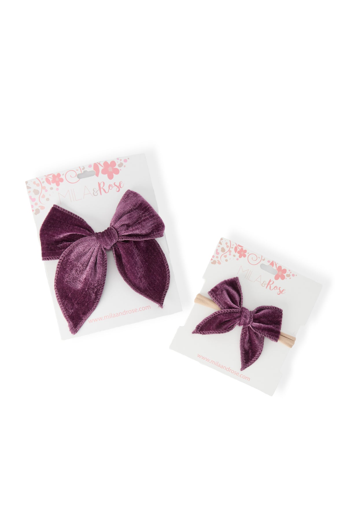 Classic Hair Bow - Amethyst Velvet-Mila & Rose ®