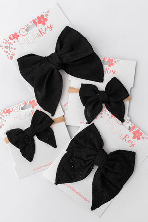 Classic Hair Bow - Black-Mila & Rose ®