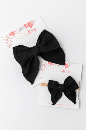 Classic Hair Bow - Black-Mila & Rose ®