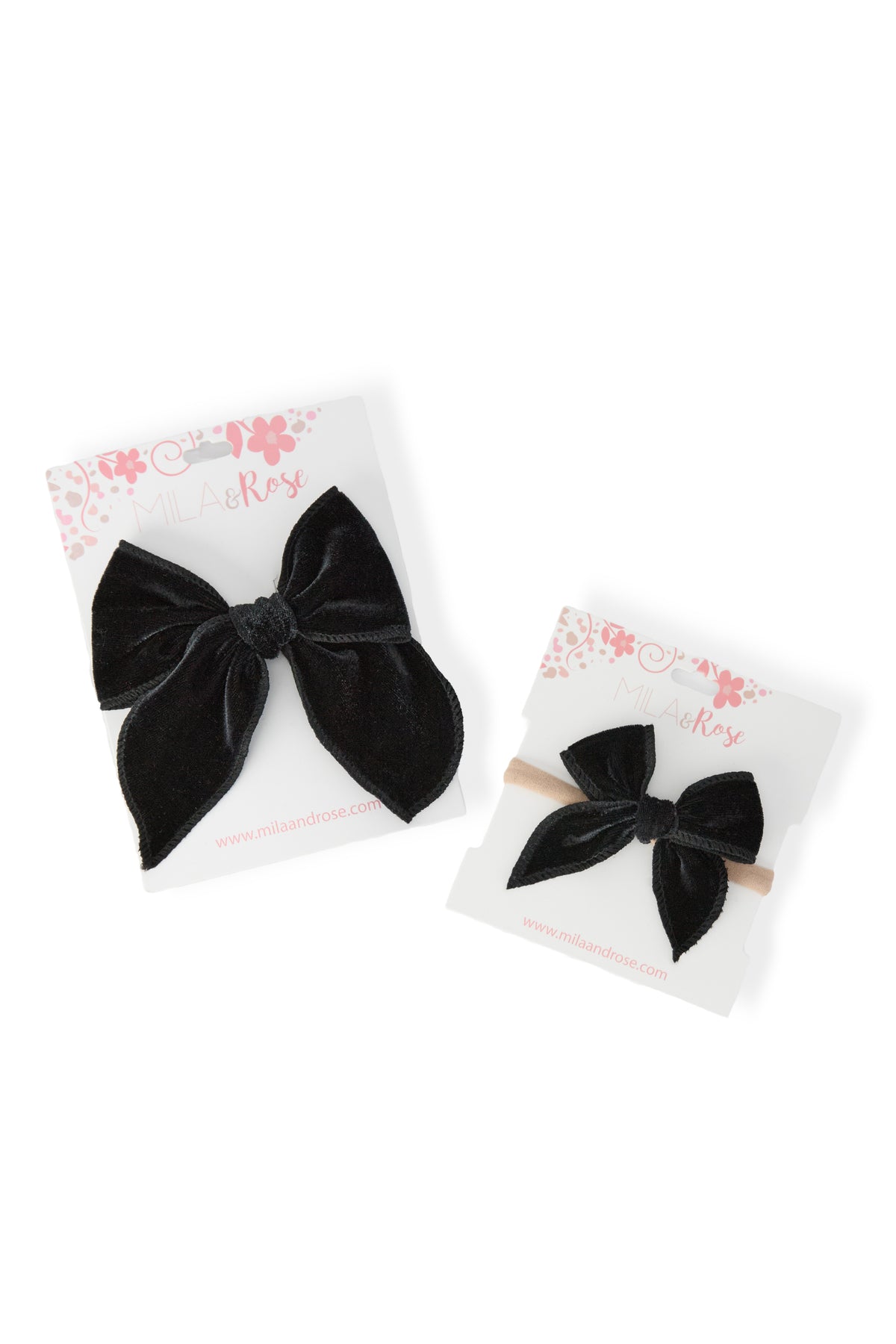Classic Hair Bow - Black Velvet-Mila & Rose ®