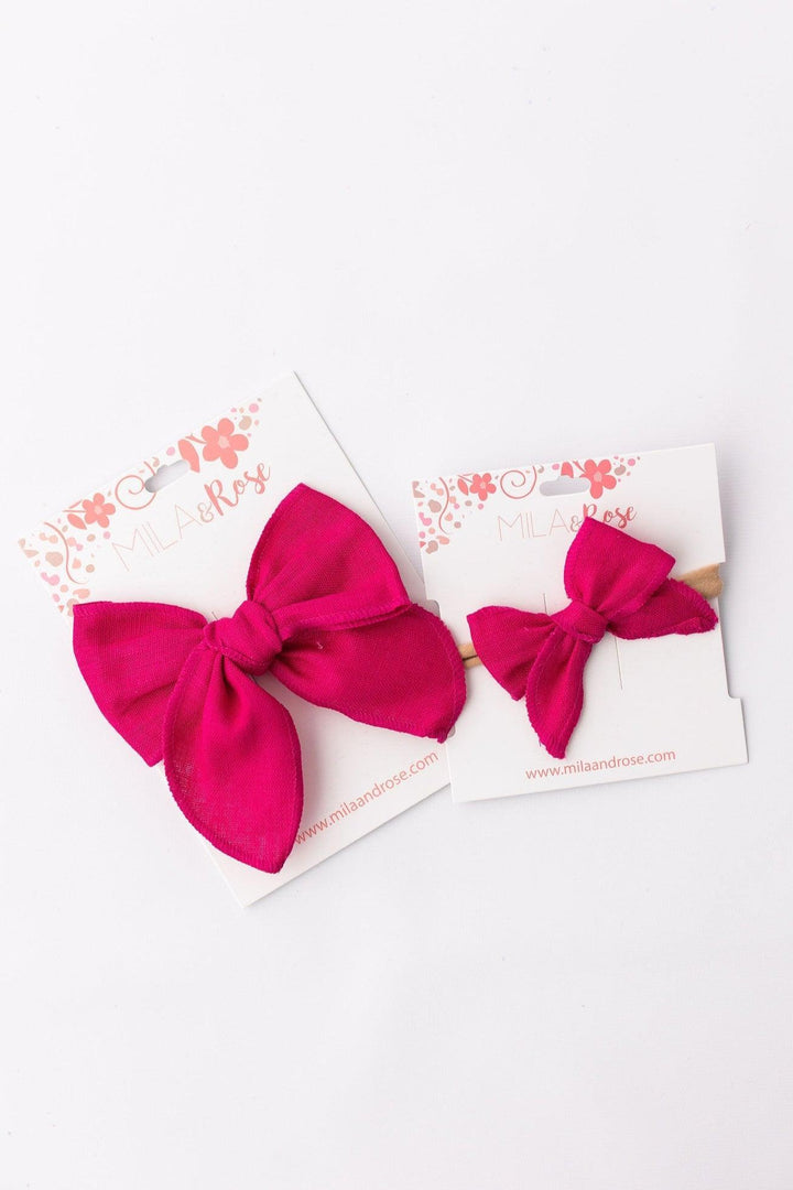 Classic Hair Bow - Fuchsia-Mila & Rose ®