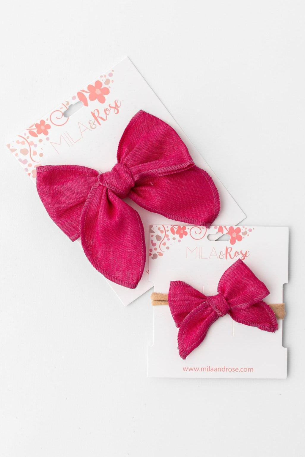 Classic Hair Bow - Fuchsia-Mila & Rose ®