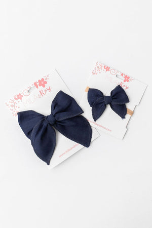 Classic Hair Bow - Navy Blue-Mila & Rose ®