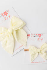 Classic Hair Bow - Pale Yellow-Mila & Rose ®