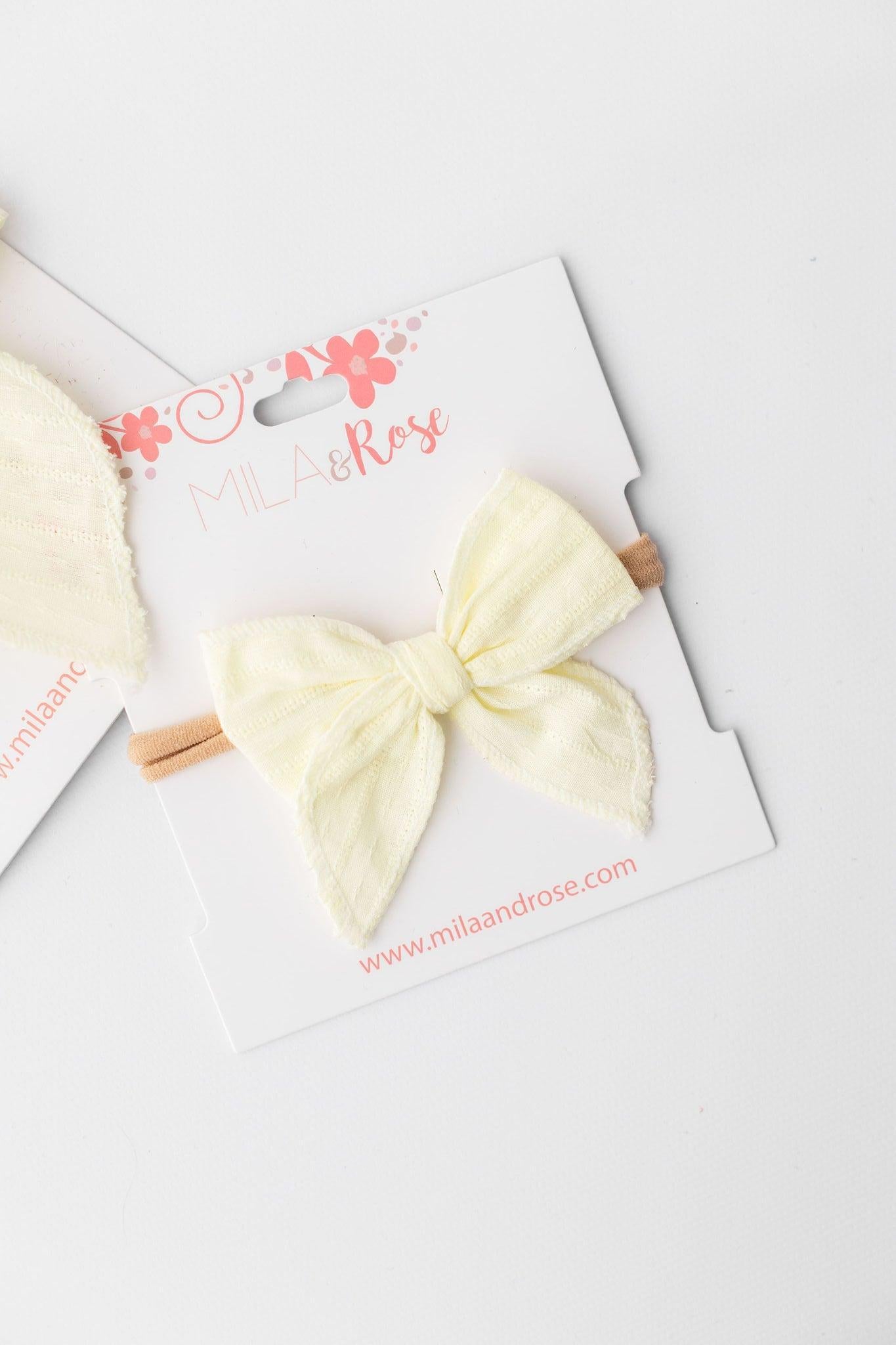 Classic Hair Bow - Pale Yellow-Mila & Rose ®