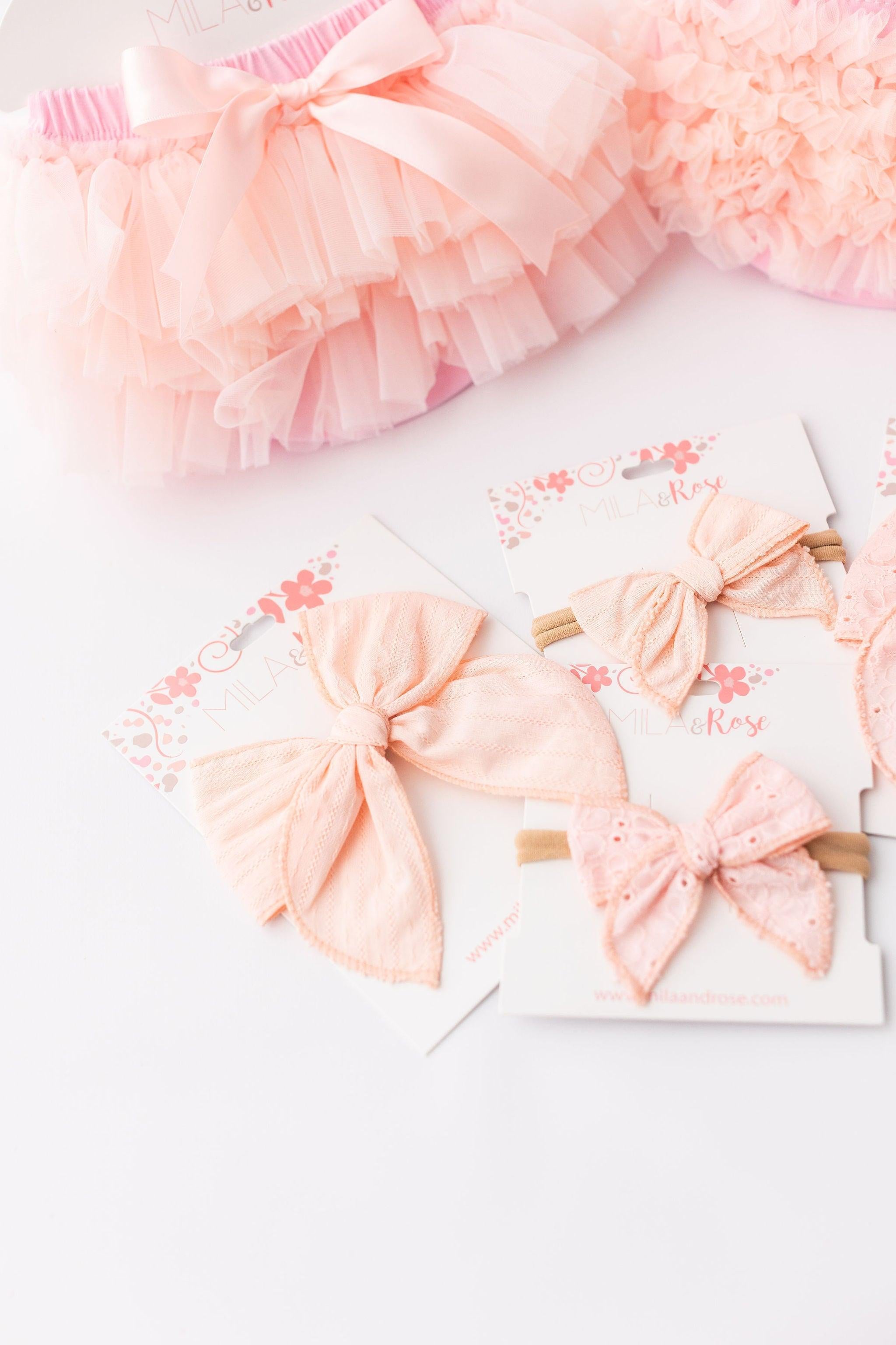 Classic Hair Bow - Petal Pink-Mila & Rose ®