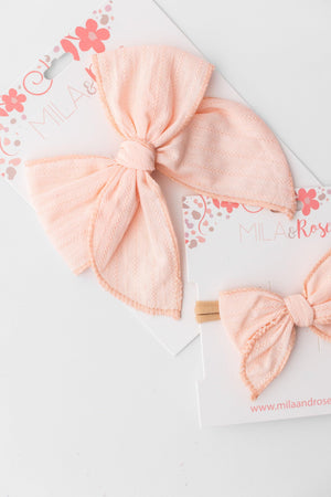 Classic Hair Bow - Petal Pink-Mila & Rose ®