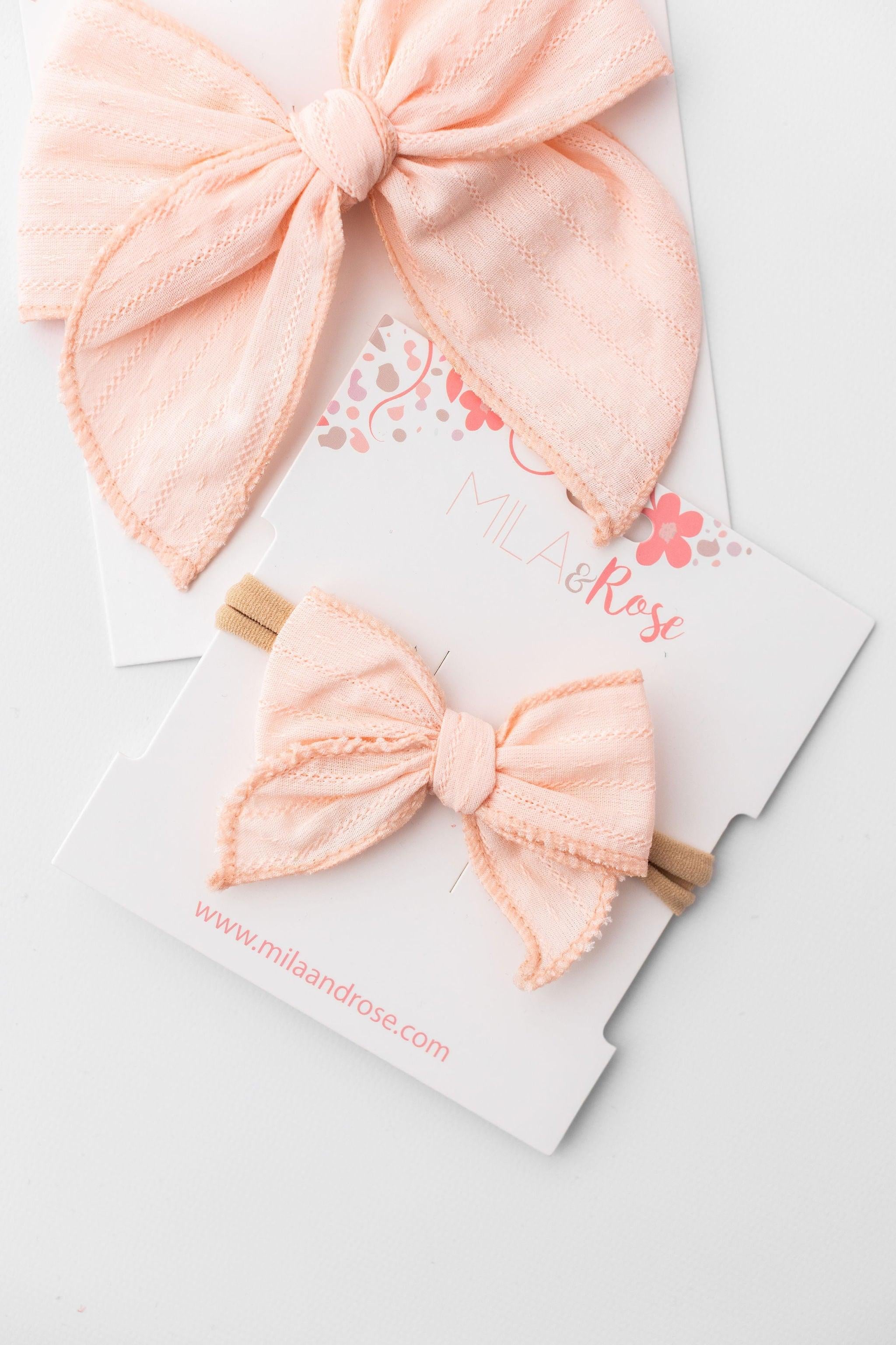 Classic Hair Bow - Petal Pink-Mila & Rose ®
