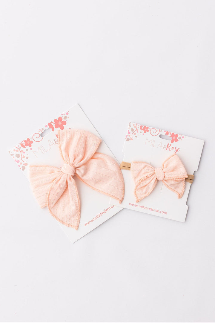 Classic Hair Bow - Petal Pink-Mila & Rose ®