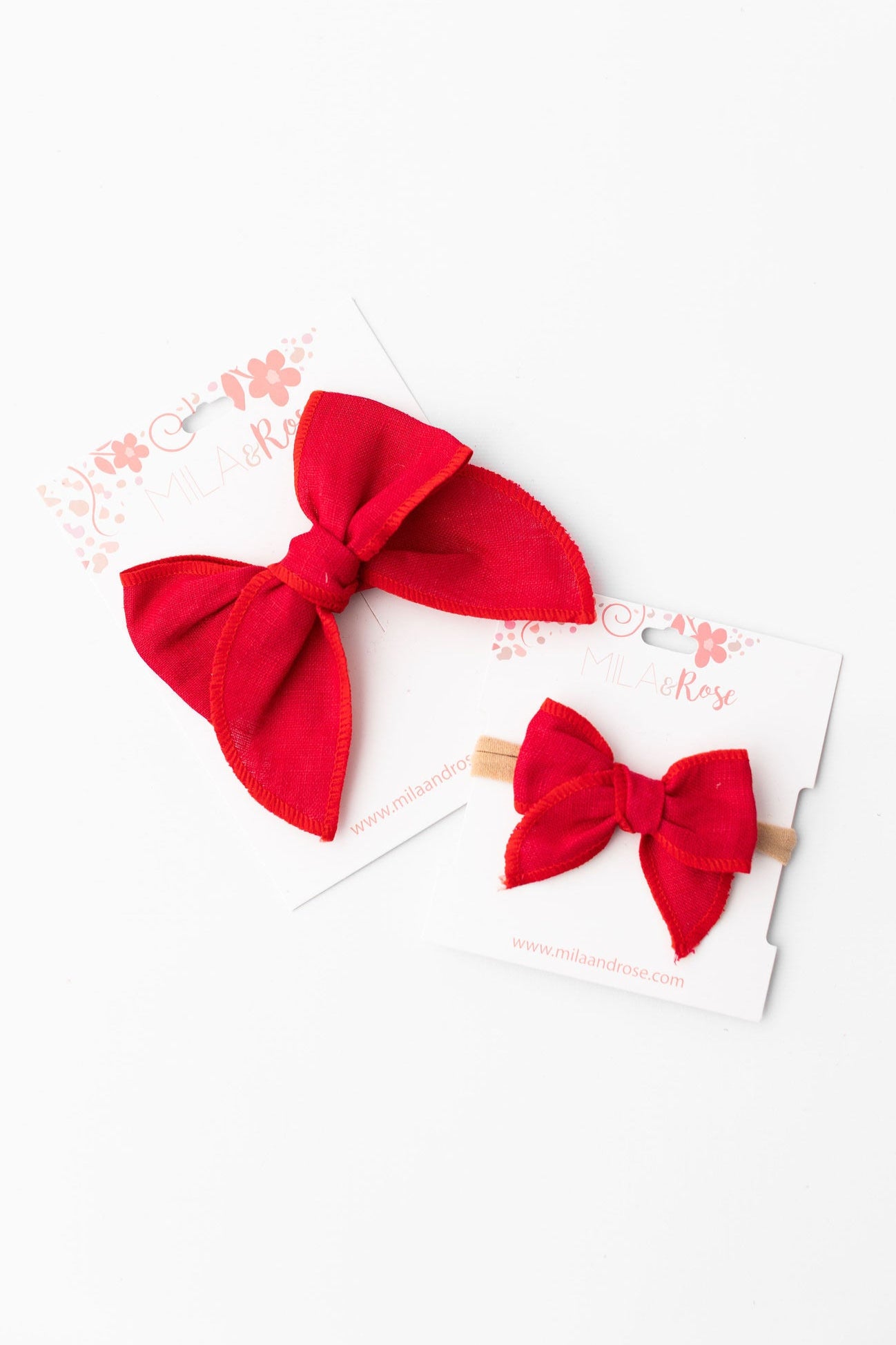 Classic Hair Bow - Red-Mila & Rose ®