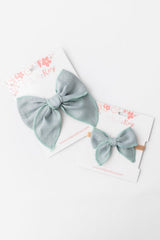 Classic Hair Bow - Sage-Mila & Rose ®