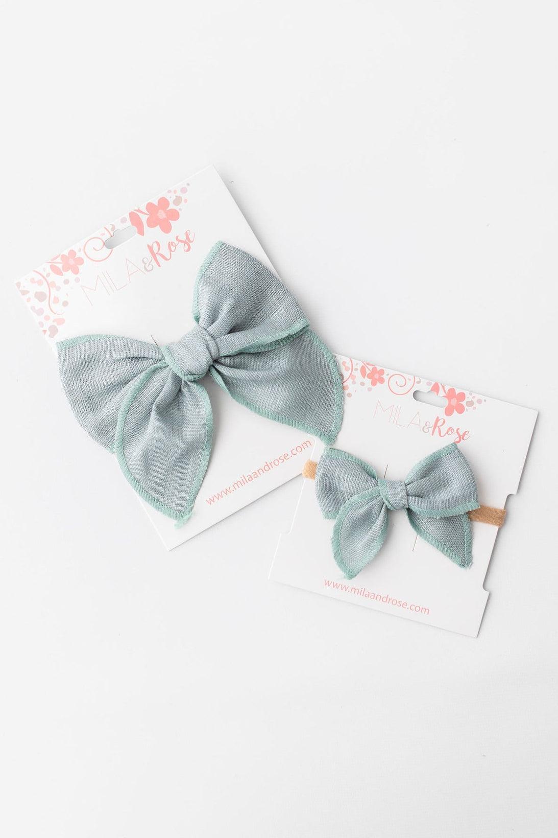 Classic Hair Bow - Sage-Mila & Rose ®