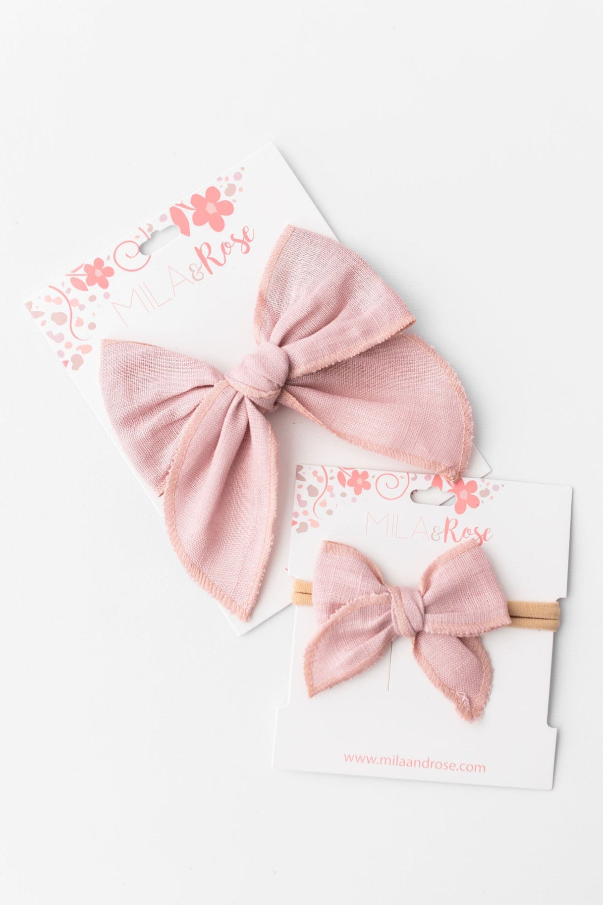 Classic Hair Bow - Vintage Pink-Mila & Rose ®